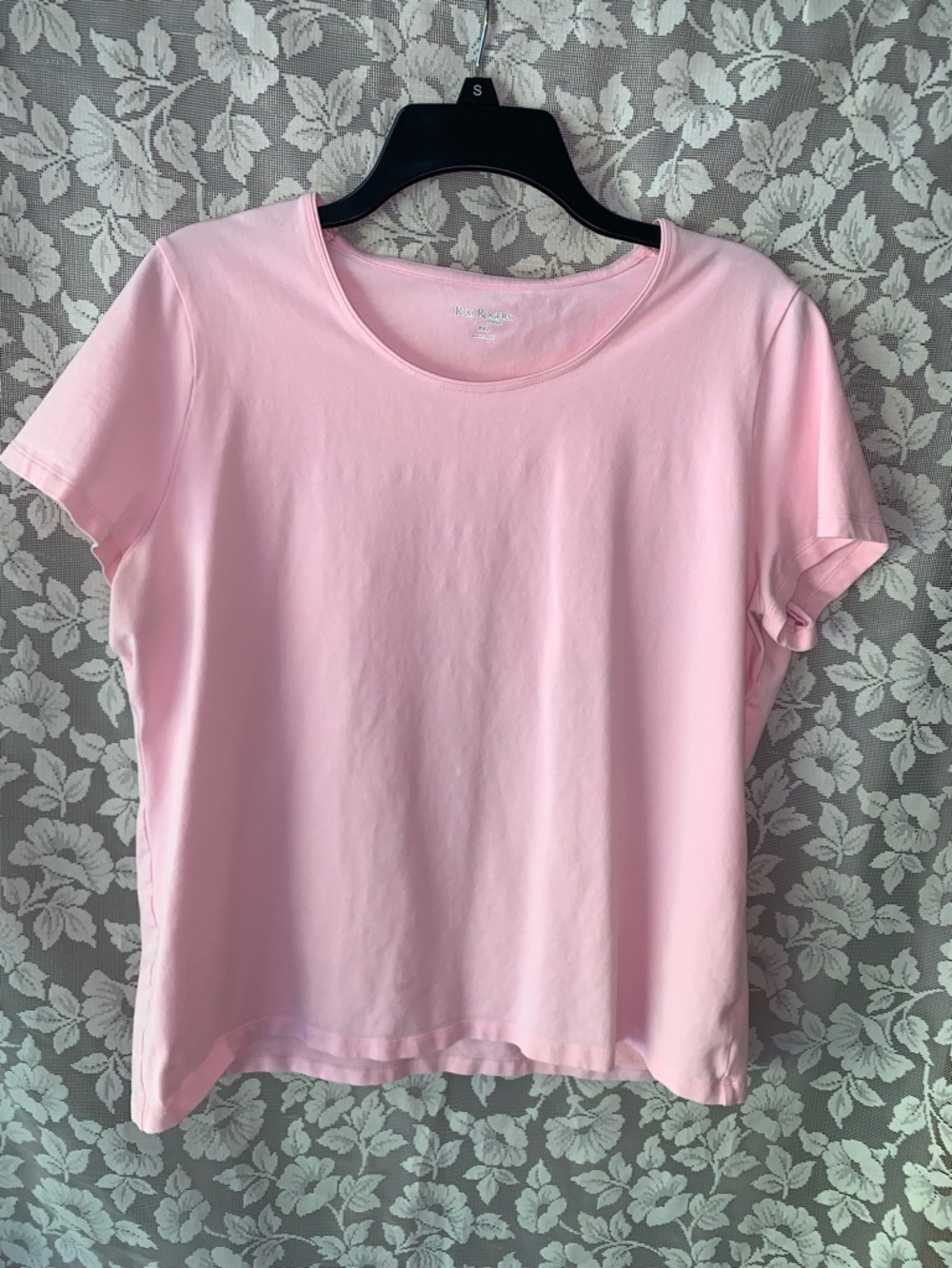Kim Rogers Light Pink Short Sleeve Scoop Neck Tee